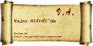 Vajsz Alfréda névjegykártya